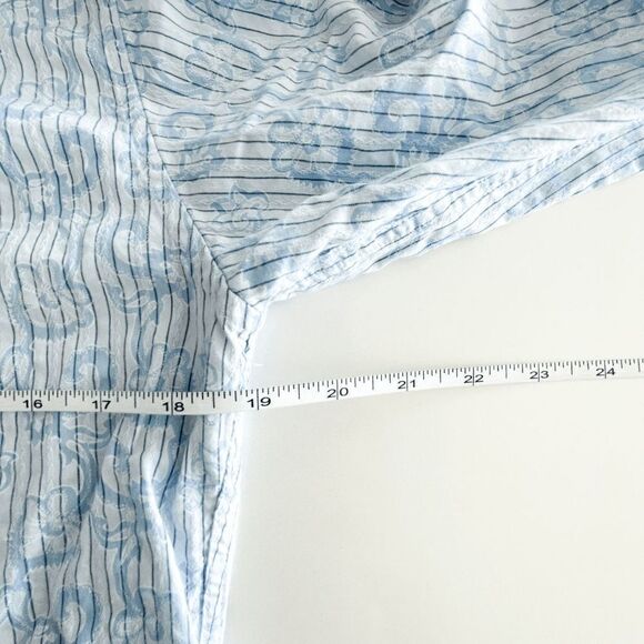 Brooks & Dunn Collection Womens Panhandle Slim Snap Up Stripes Blue White Large - Picture 8 of 9